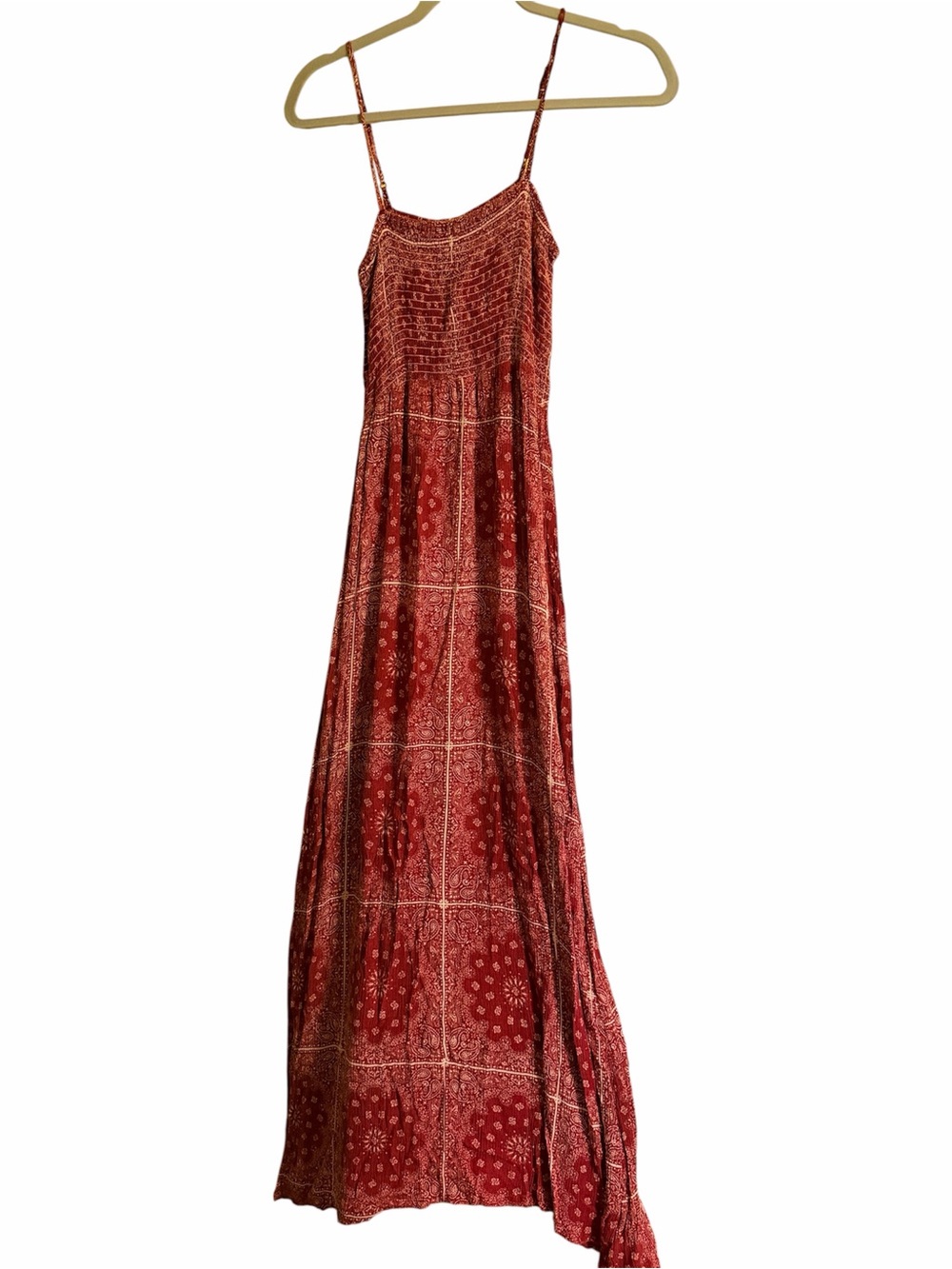 Wallflower Red Printed Maxi Dress M with Spaghetti Straps